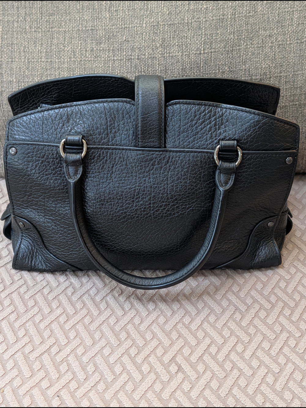 Coach Mercer Gun Metal Black Bandana Rivets Satchel EUC - Picture 3 of 14